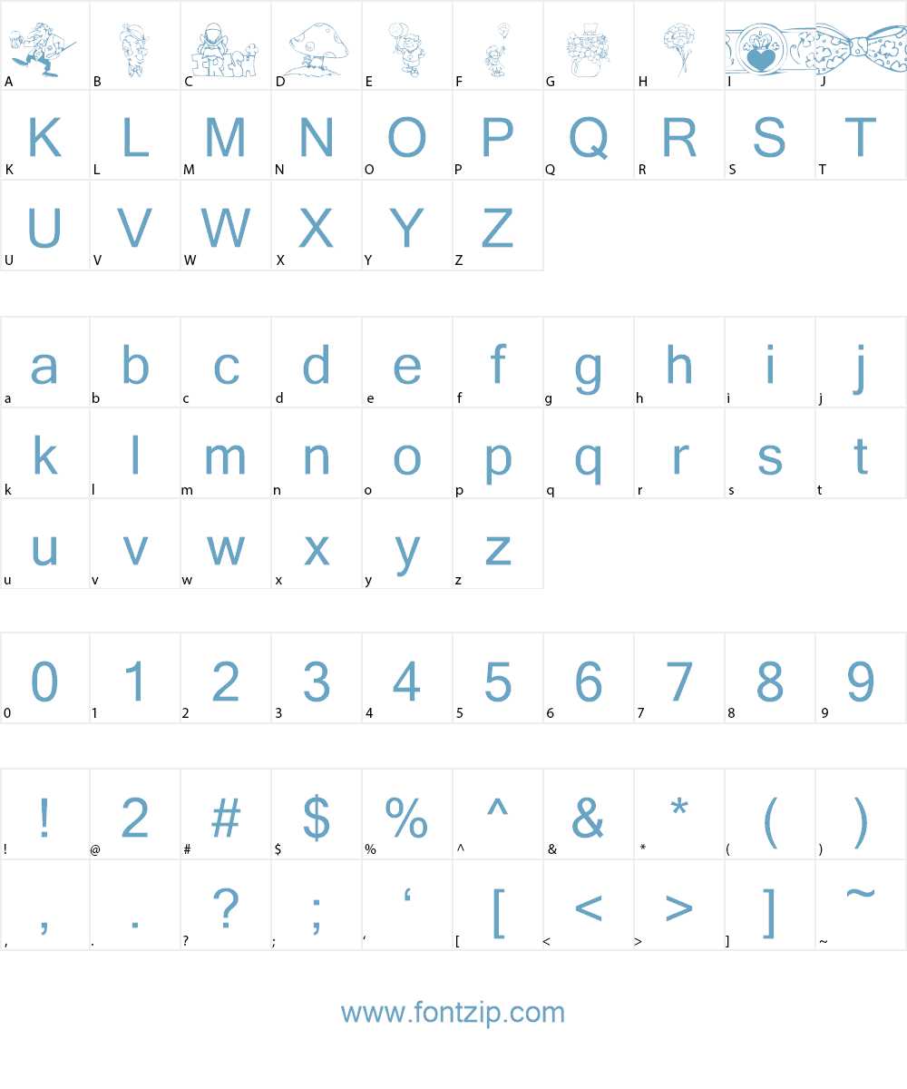KR Irish Kat 2 Font Character